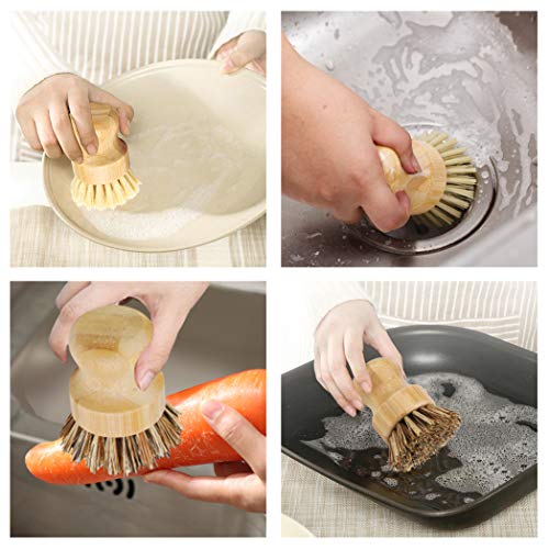 2 Pack Bamboo Dish Scrub Brush (2 Pack)