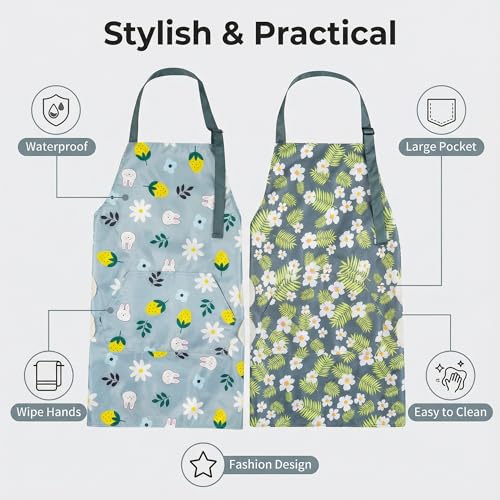 Apron for Women with Pockets & Hand Wipe (Style11)