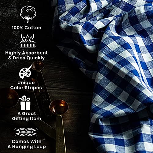 Royal Blue Classic Dish Towels Dishcloths Set (Royal Blue (Check))
