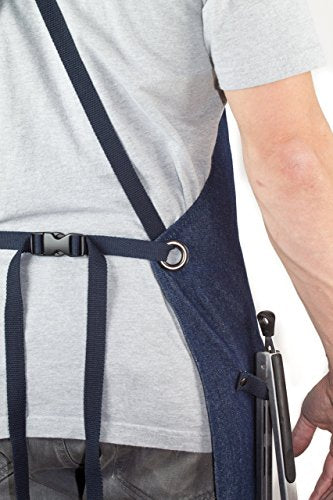 Professional Grade Chef Apron for Kitchen (Blue Denim)