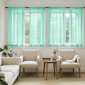 Aqua Sheer Curtains 63 Inches Long 4 Panels 42 x 63 Inches (42"W x 63"L (Pack of 4) / Aqua)
