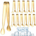 12 Pcs Gold Serving Tongs (Golden / 4.5 inch)