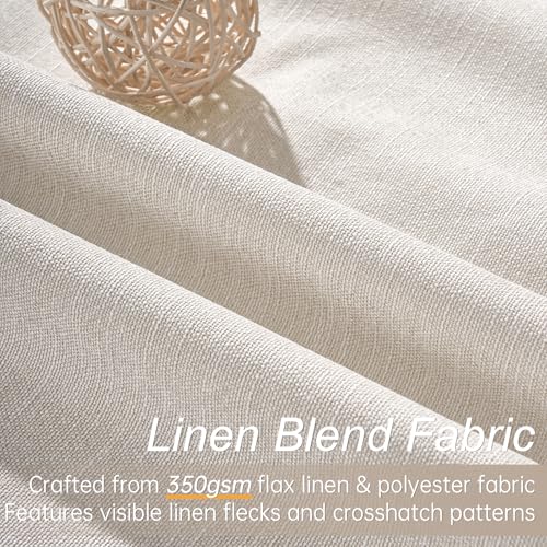 102 Inches Long Custom Blackout Linen Curtains (Birch / 52"W x 102"L (Pack of 2))