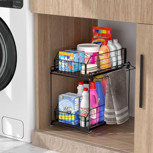 Under Sink Organizers and Storage 2 Pack (10.3"W x 15.6"H Wider 2 Pack)