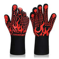 BBQ Gloves 1472 Degree F Heat Resistant Grilling Gloves Silicone Non (short / Red)
