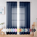 Blue Sheer Curtains 84 Inches Long (Navy Blue / 42"W x 84"L (Pack of 2))