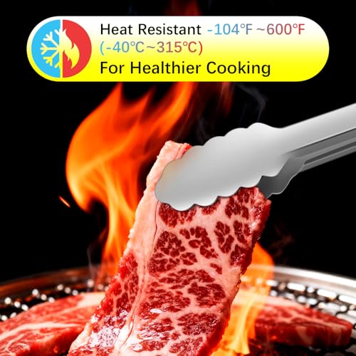Metal Tongs for Cooking (Metal - Black / 7 + 9 + 12 inches)