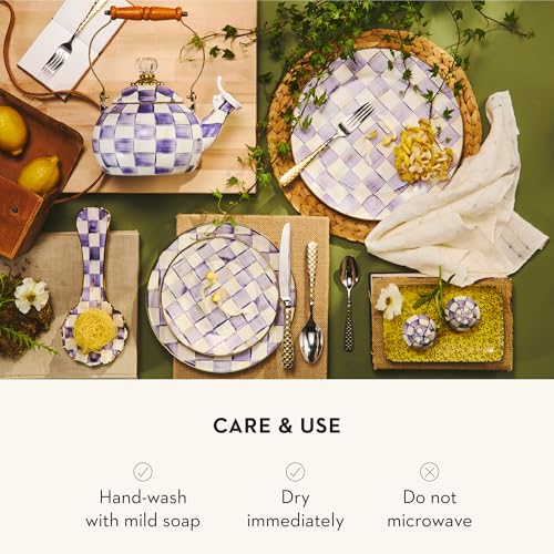 Enamel Dinner Plate (Violet Check / 1 Plate)