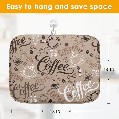 Absorbent Dish Drying Mat for Kitchen Counter (16" x 18" / Coffee 5)