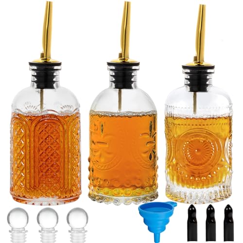 Syrup Dispenser Bottles Set of 3 (Gold)