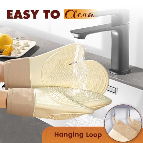 Silicone Oven Mitts (White)
