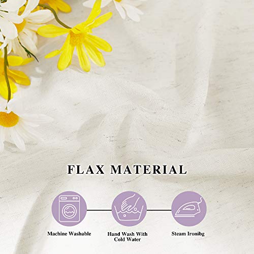 Semi Sheer Curtains 84 inch Length 2 Panels (52"W x 84"L (Pack of 2) / Vanilla)
