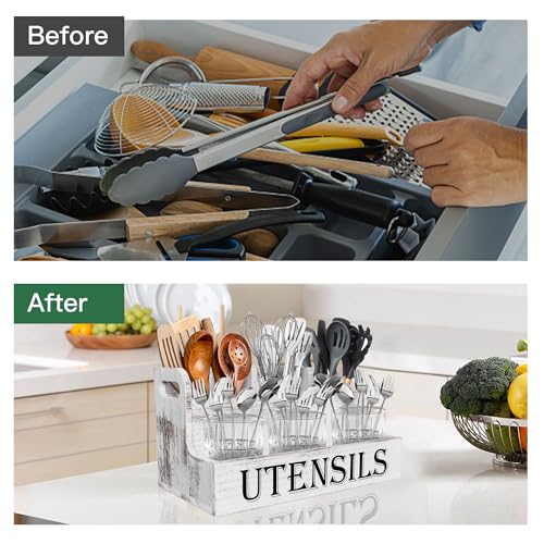 Extra Large Kitchen Utensils Holder (White)