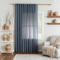 Living Room Curtains 90 Inches Long Farmhouse Light Filtering Privacy Curtain Drapes for Patio Door (100"W x 90"L (Pack of 1) / Dusty Blue-new)