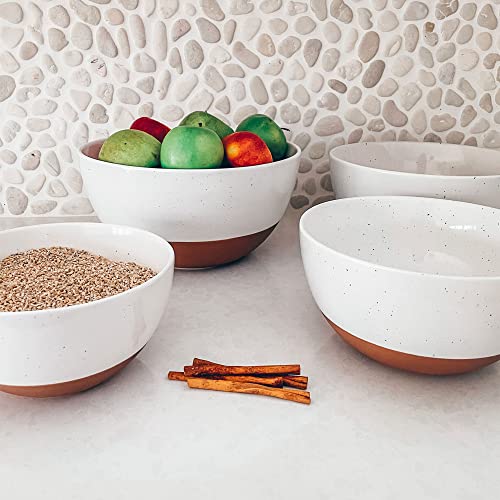 Ceramic Large Mixing Bowls (Vanilla White / 5.5 & 3.6 qt)