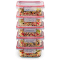 Freshlock (5-Pack, 4 Cup) Glass Food Storage Containers Set (5 Pack (4-Cup))
