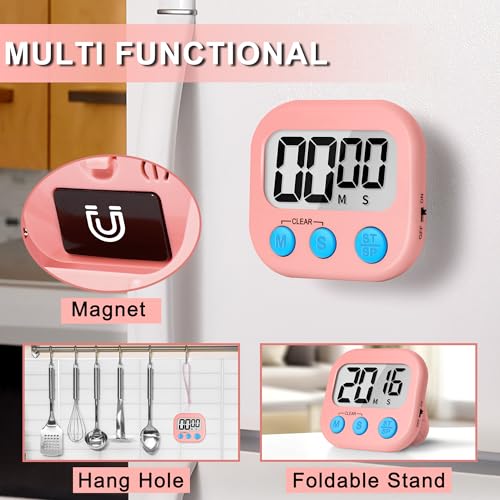Classroom Timer for Kids Teachers 2 Pack Digital Timers White Pink (White & Pink)