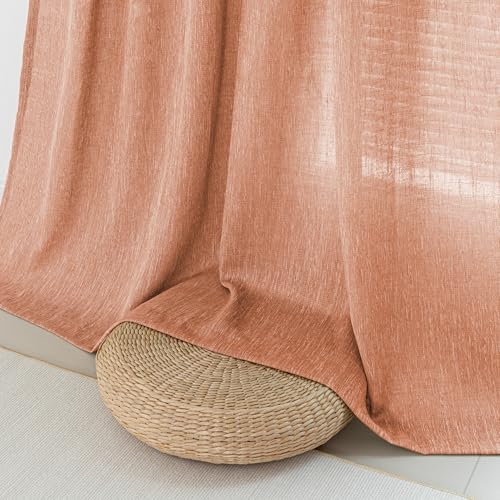 Orange Curtains for Bedroom (50"W x 63"L (Pack of 2) / Burnt Orange)