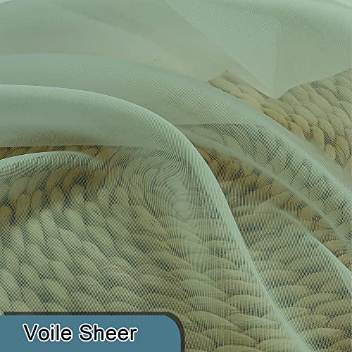 Sage Green Sheer Curtains 45 Inch Long 2 Panels (Sage Green / 40"W x 45"L (Pack of 2))