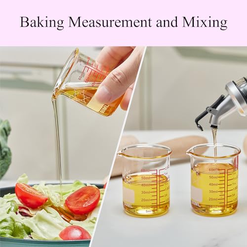 High Borosilicate Glass Measuring Cup (60ml (2oz) - Pack of 2)