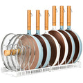 Pot and Pan Lid Organizer Rack for Under Cabinet (White)