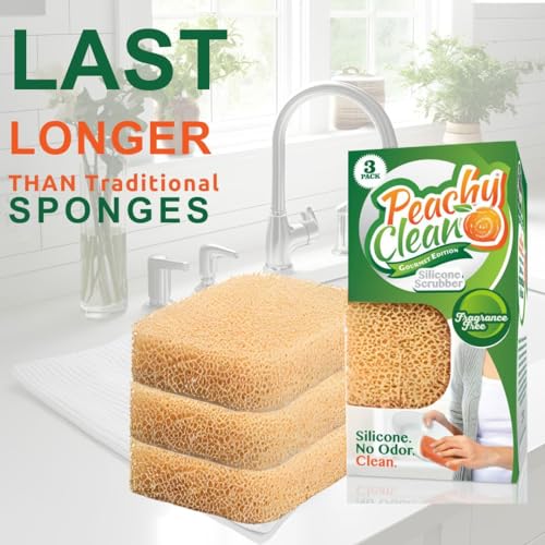 Silicone Dish Sponge Scrubbers (Pack of 3 / Unscented)