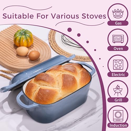 4.6 Quart Oval Dutch Oven for Bread Baking (Seasalt)