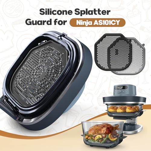 2 PCS Silicone Splatter Shields for Ninja Crispi Pro AS101CY &BlackGrey (Black&grey)