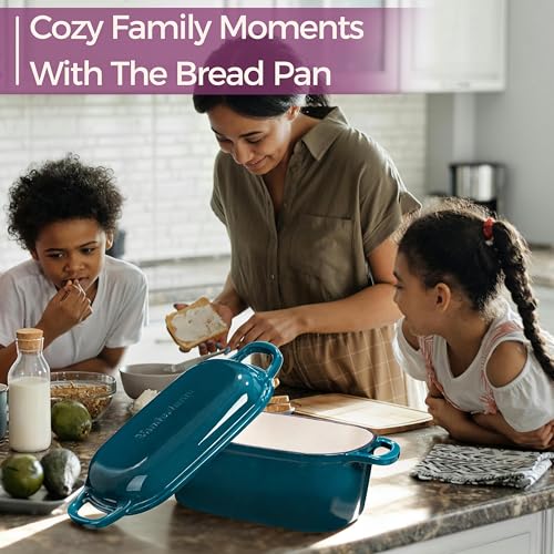 4.6 Quart Oval Dutch Oven for Bread Baking (Teal)