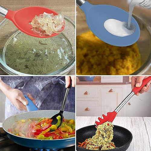 Silicone Spatula and Cooking Spoon (Starry blue)