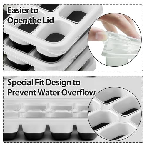 Ice Cube Tray with Lids (Night Black / 4Pack-7.2"*4.1"*1.3")