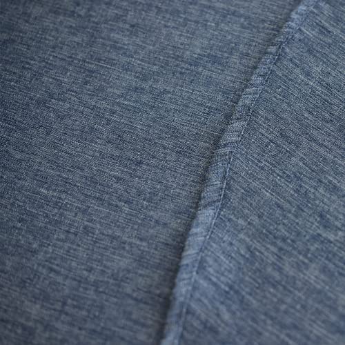Waterproof Faux Linen Rustic Farmhouse Table Cloth for Round Table (Denim Blue / 60" (Round))