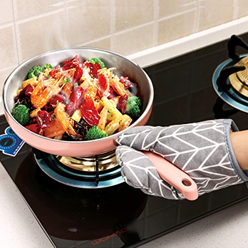 WinChange Oven Mitts and Potholders BBQ Gloves (B-grey)