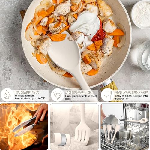 22 Piece Silicone Cooking Utensils Set (Khaki)