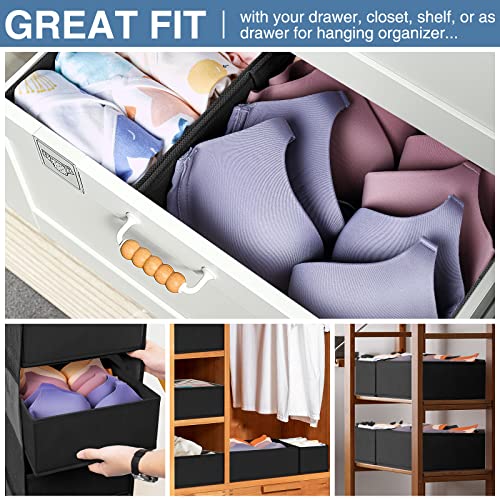 Drawer Organizer Clothes 12 Pack (12 Pack / Black)