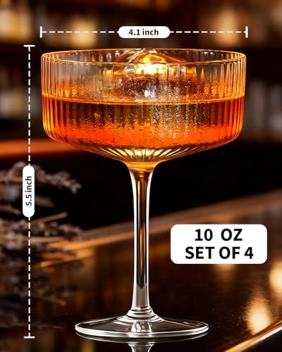4 Pcs Coupe Glasses (Classic Black)