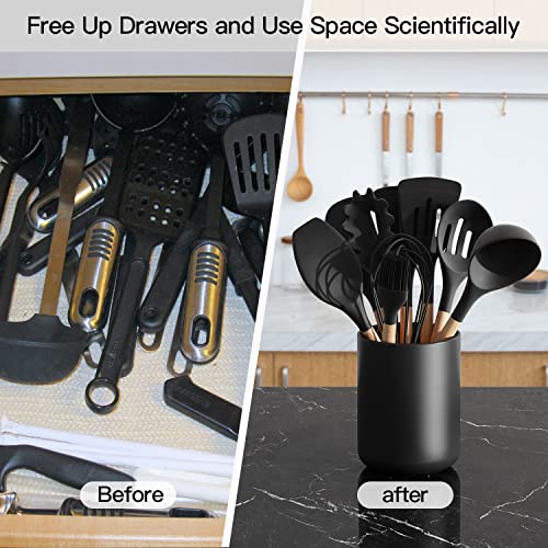 Black Kitchen Utensil Holder for Countertop (BLACK / 7.2)