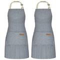 2 Pack Cooking Aprons for Women with Pockets (Navy Blue)