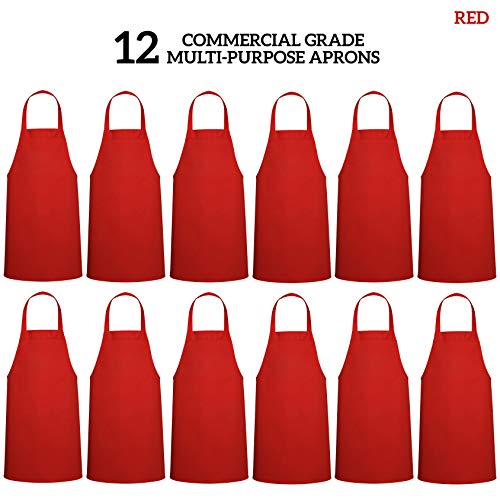 12 Pack Bib Apron (Red)