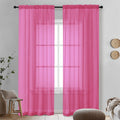 Hot Pink Sheer Curtains 90 Inches Long 2 Panels (Hot Pink / 42"W x 90"L (Pack of 2))