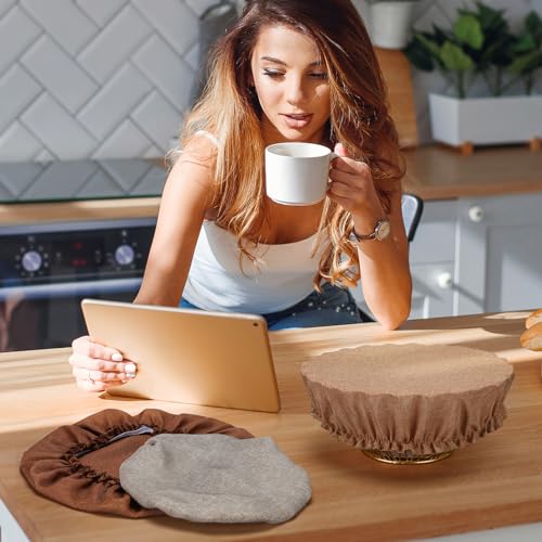 10 Pcs Reusable Bowl Covers in 5 Size (Brown / Earth Tone Style)