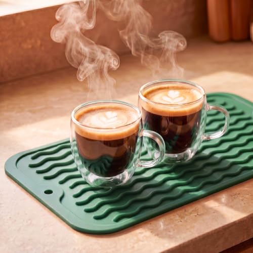 Silicone Dish Drying Mat for Multiple Usage (Green / 12"L x 6"W)