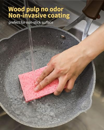6 Pack White Cellulose Scrub Sponges Non (White / 6 Count (Pack of 1))