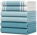 Premium Kitchen Towels 6 Pack 100% Cotton 20"x28" Dish Towels (Aqua Wide Stripe / Kitchen Towels - Mixed Styles (6 Pack))
