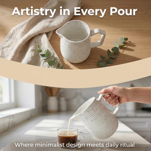 Japanese Style17oz Ceramic Creamer Pitcher (White)