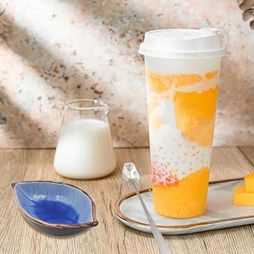 2 Pack Coffee Spoon and Leaf Rest Set (Lake blue and Sapphire)