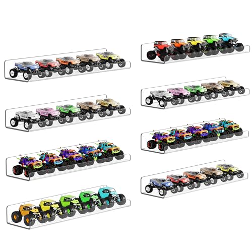 8 Pcs 15" Acrylic Shelves for Wall Display and Storage (Clear)