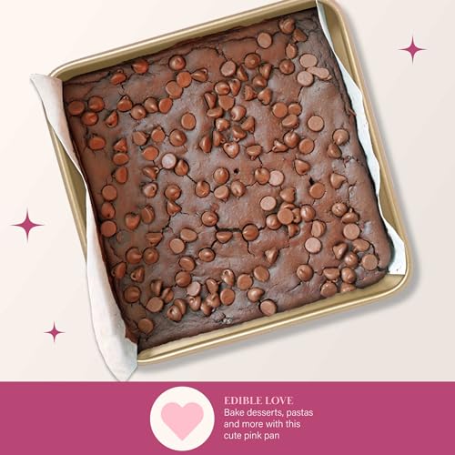 Nonstick Carbon Steel Bakeware Collection (Pink / 9" Square Cake Pan)