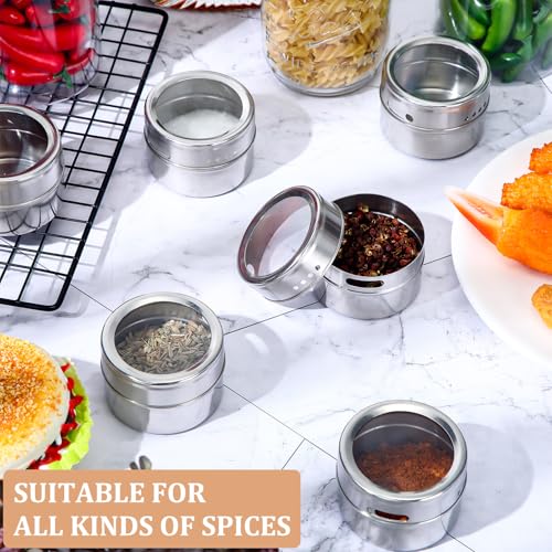 8 Pack Magnetic Spice Jars for Refrigerator
