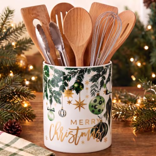 Christmas Ball Pattern Ceramic Utensil Holder (Christmas Balls)